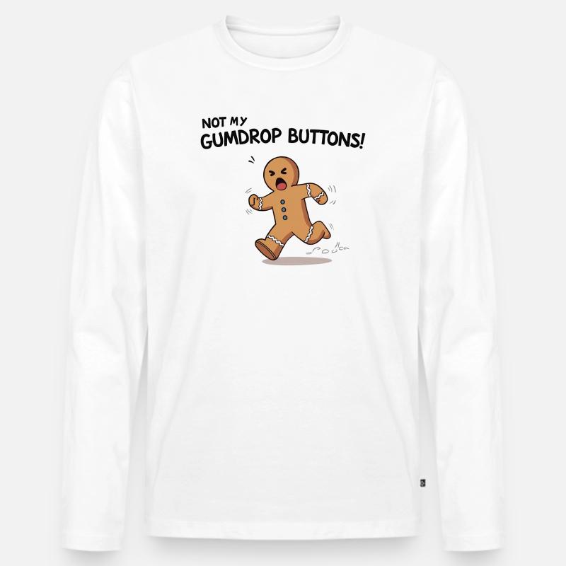 Running Gingerbread Funny Christmas Design - Männer Premium Bio Langarmshirt - Weiß