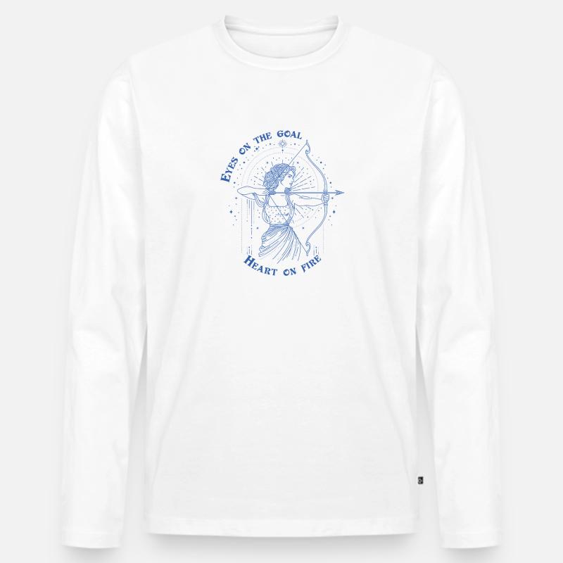 Schütze Sternzeichen Bogenschütze Sternzeichen Geschenk - Männer Premium Bio Langarmshirt - Weiß