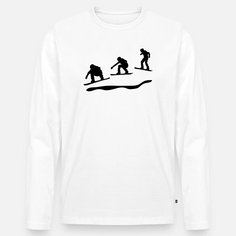 Snowboard rennen - Männer Premium Bio Langarmshirt - Weiß