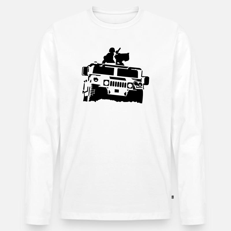 Kampffahrzeug - Männer Premium Bio Langarmshirt - Weiß