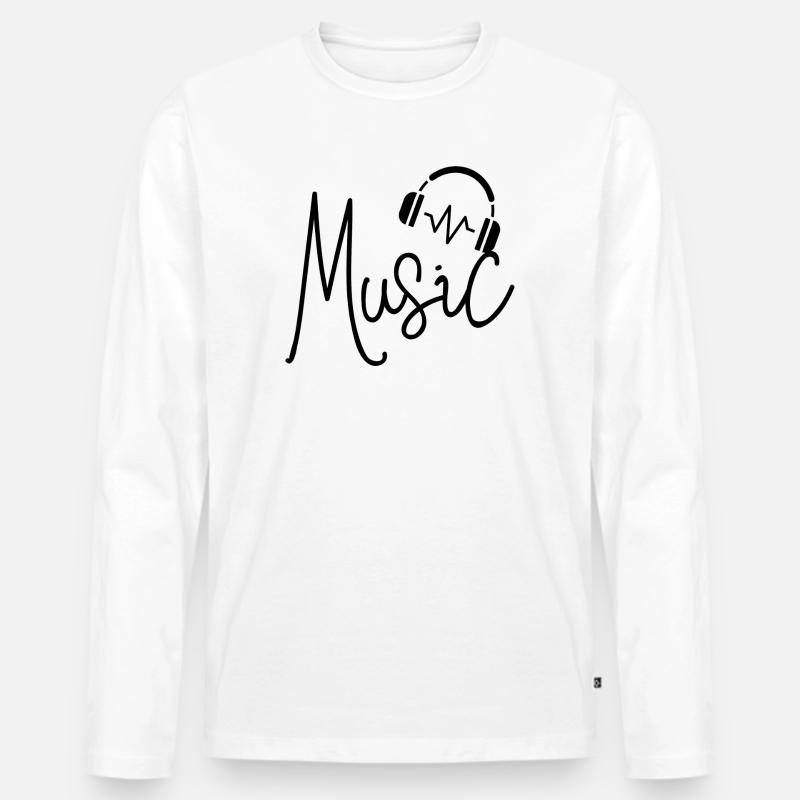Musik - Männer Premium Bio Langarmshirt - Weiß
