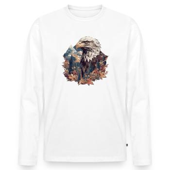 Adler - Männer Premium Bio Langarmshirt - Weiß - Vorne - Nico (187cm)