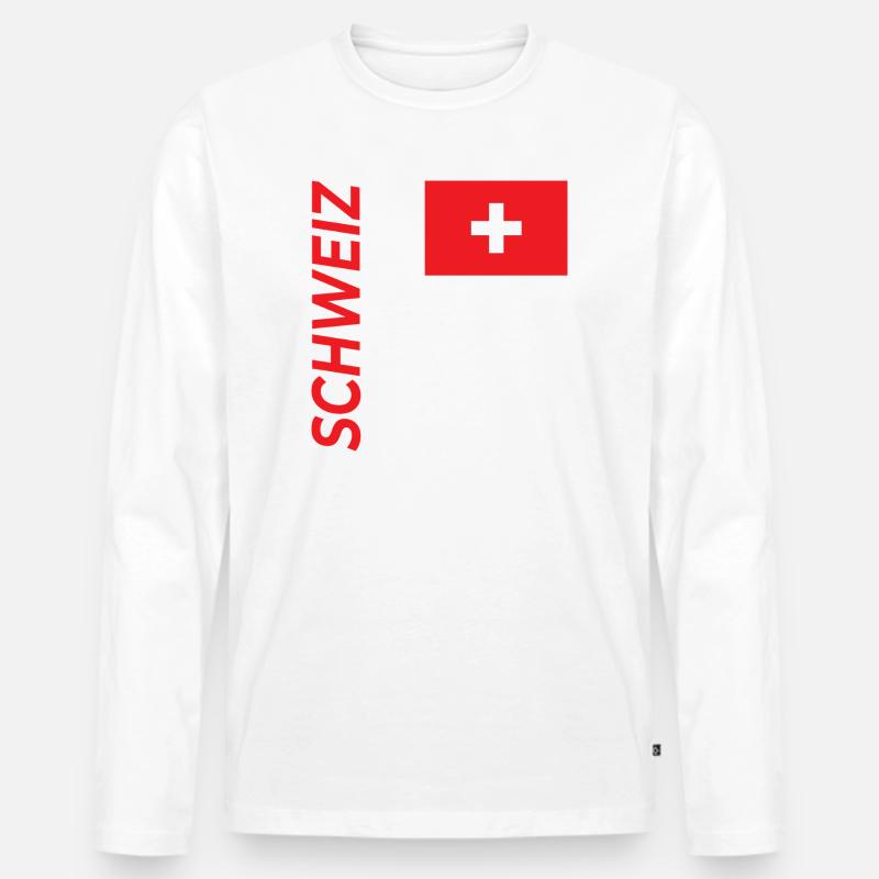 Luganer See - Männer Premium Bio Langarmshirt - Weiß