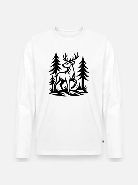 chevreuil - T-shirt manches longues Premium bio Homme - blanc