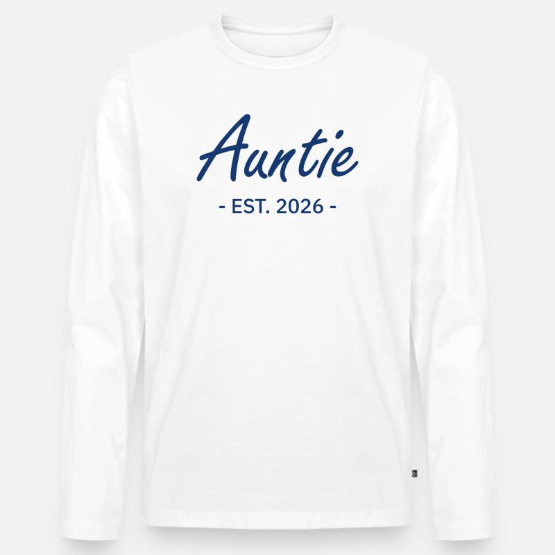 Auntie Script ist 2026 - Männer Premium Bio Langarmshirt - Weiß