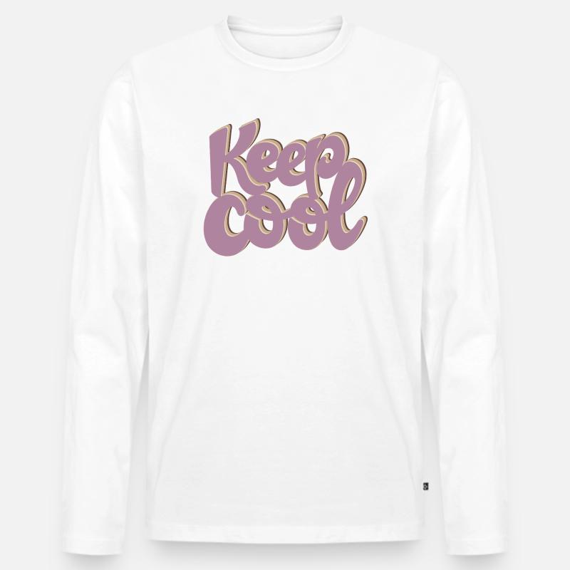 KEEP COOL - Männer Premium Bio Langarmshirt - Weiß