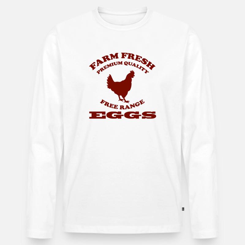 EGGS - Männer Premium Bio Langarmshirt - Weiß