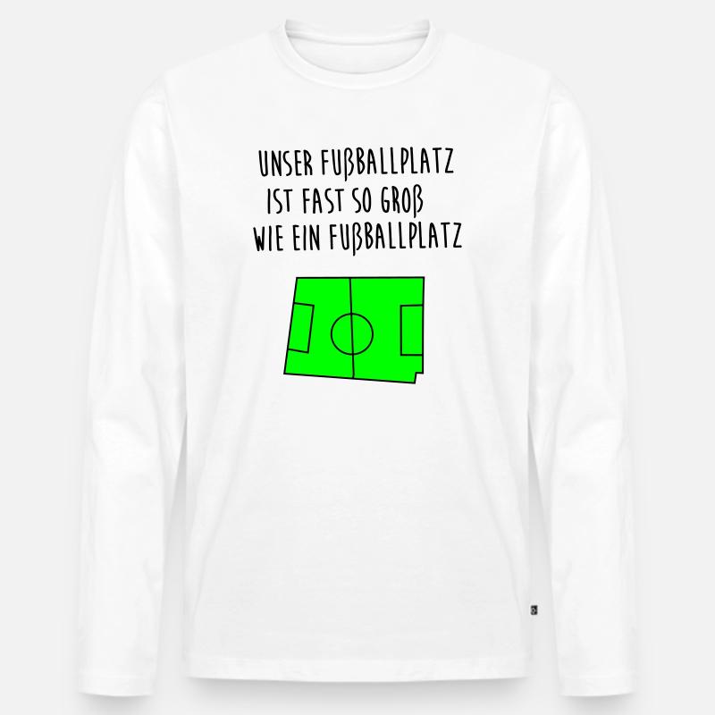 wie ein fussballplatz - Männer Premium Bio Langarmshirt - Weiß