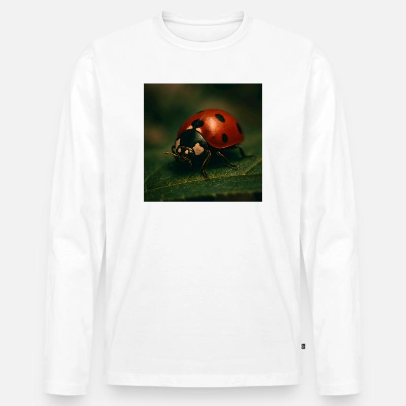 Tiere - Marienkäfer - Männer Premium Bio Langarmshirt - Weiß