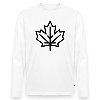 maple leaf - Men's Premium Organic Long Sleeve Shirt - white - Front - Nico (187cm)