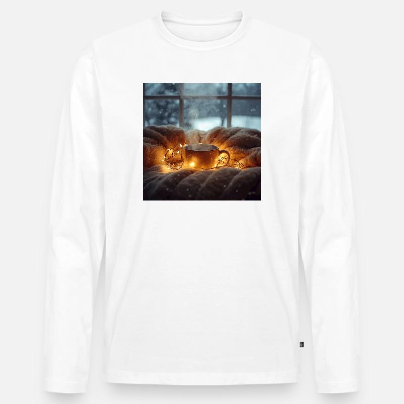 Cozy Winter Vibes - Männer Premium Bio Langarmshirt - Weiß