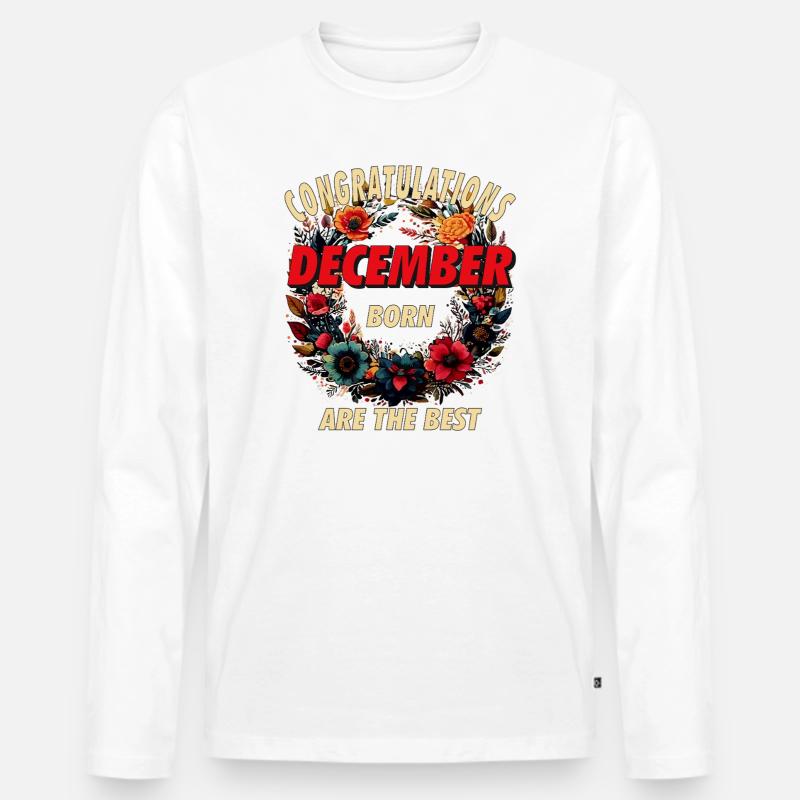 CONGRATULATIONS DECEMBER - Männer Premium Bio Langarmshirt - Weiß
