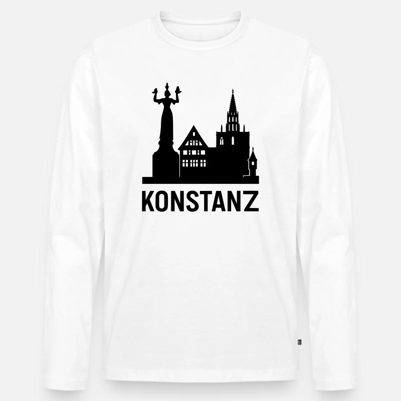 konstanz bodensee silhouette - Männer Premium Bio Langarmshirt - Weiß