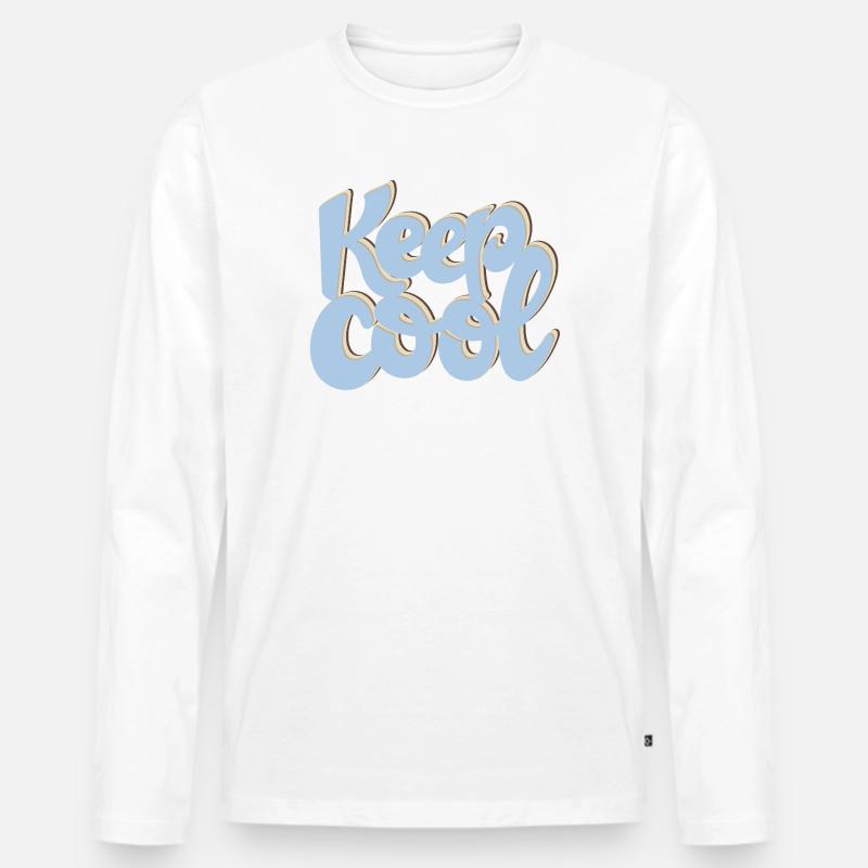 Keep Cool - Männer Premium Bio Langarmshirt - Weiß