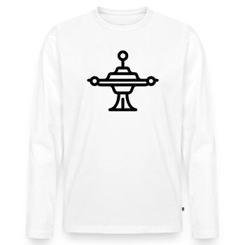 station spatiale - T-shirt manches longues Premium bio Homme - blanc - Devant - Nico (187cm)