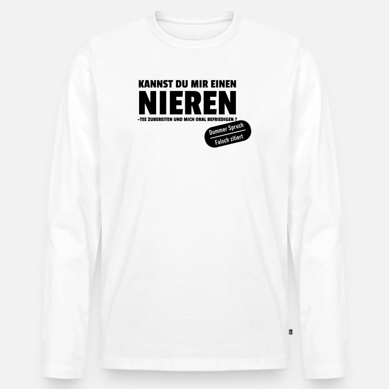 falsch zitiert - Männer Premium Bio Langarmshirt - Weiß
