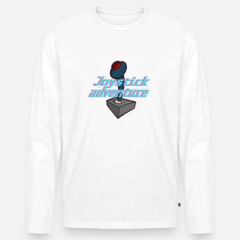 Game Adventure Neon-Glitch - Männer Premium Bio Langarmshirt - Weiß