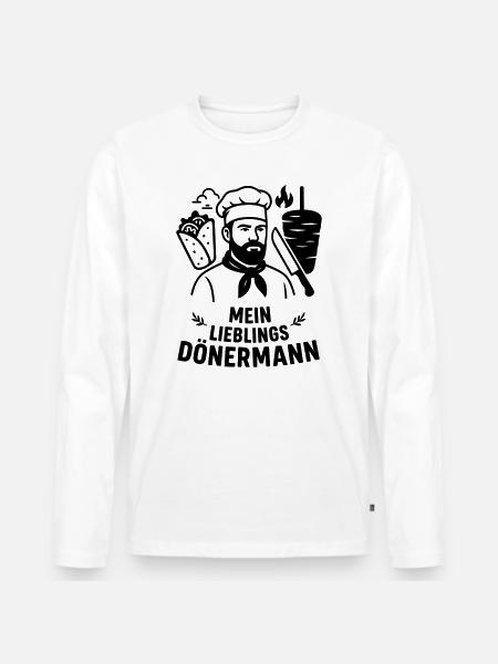 Favorite kebab man - Men's Premium Organic Long Sleeve Shirt - white