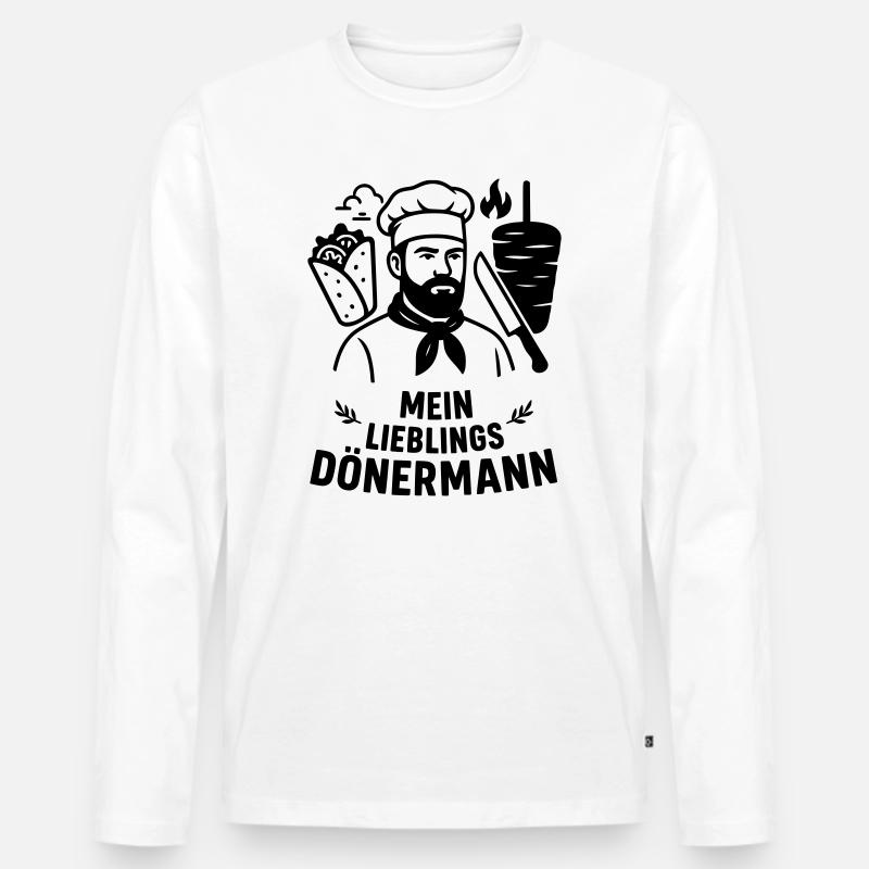 Lieblings Dönermann - Männer Premium Bio Langarmshirt - Weiß
