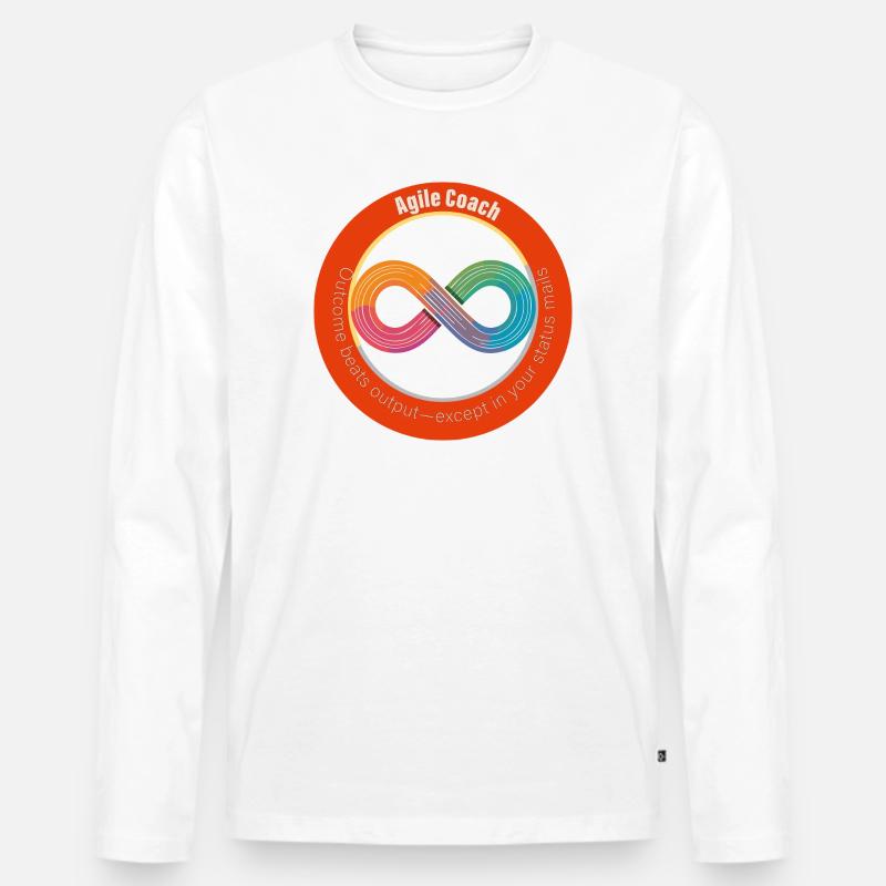 Agile Coach: Outcome vs Output - Männer Premium Bio Langarmshirt - Weiß