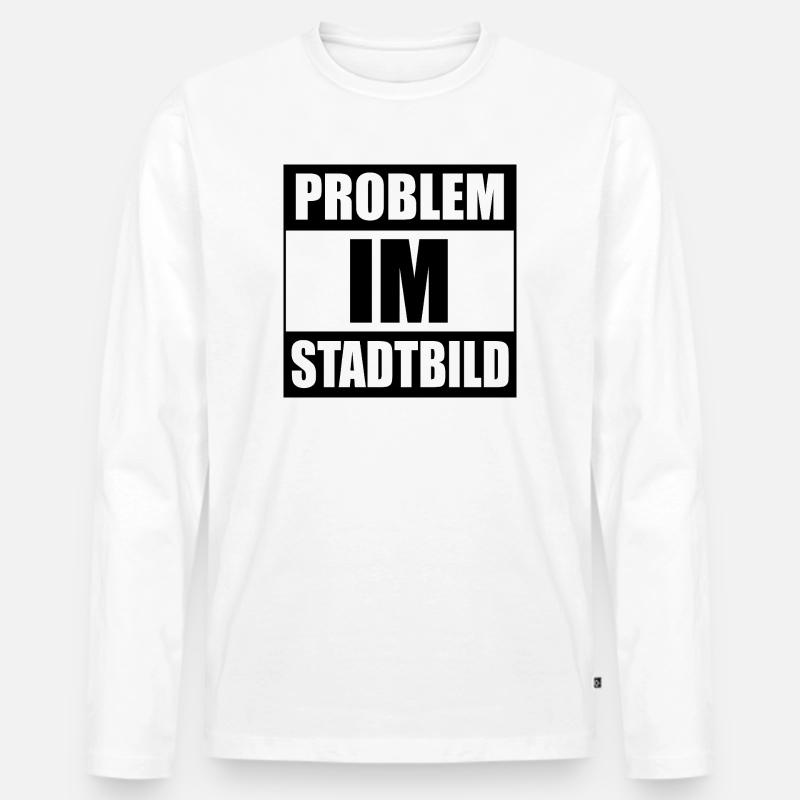 Problem im Stadtbild - Männer Premium Bio Langarmshirt - Weiß