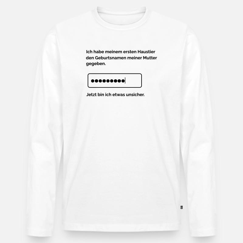 Passwortabfrage - Männer Premium Bio Langarmshirt - Weiß