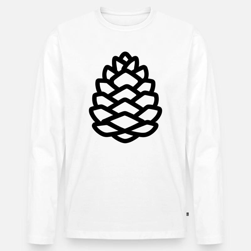 Tannenzapfen - Männer Premium Bio Langarmshirt - Weiß