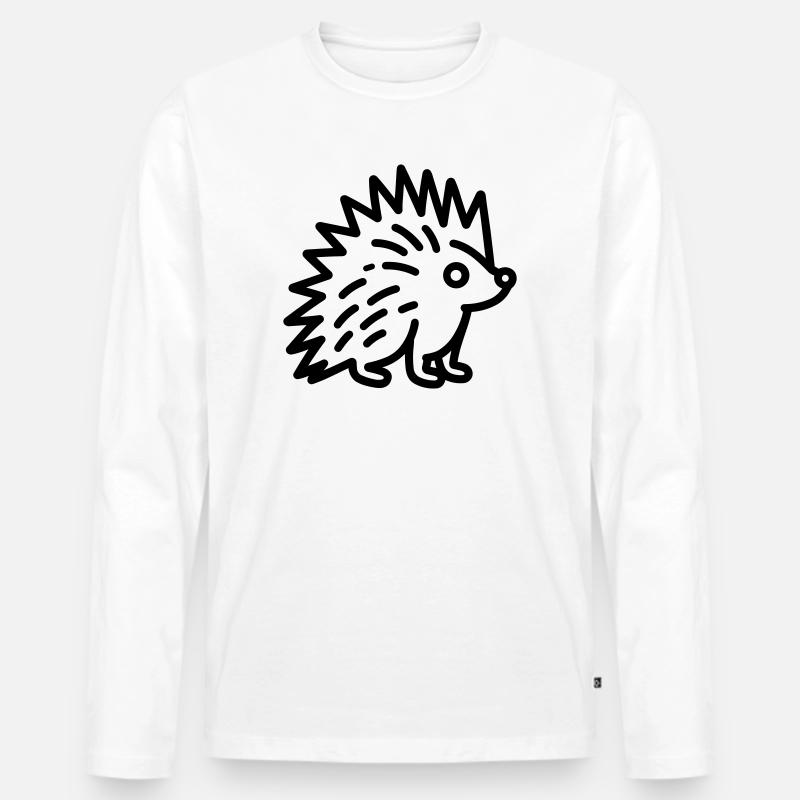 Stachelschwein - Männer Premium Bio Langarmshirt - Weiß