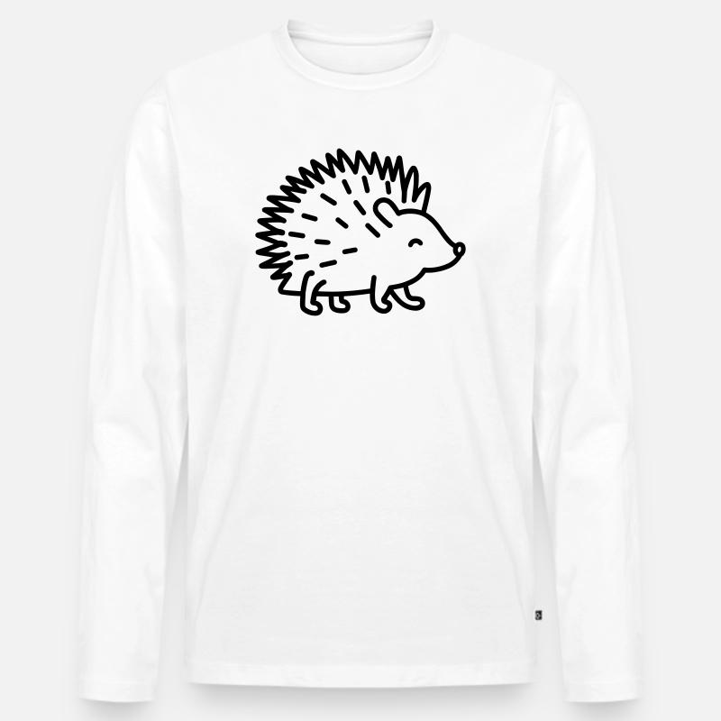 Stachelschwein - Männer Premium Bio Langarmshirt - Weiß