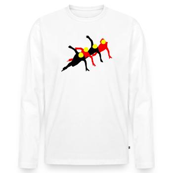 Short track - Men's Premium Organic Long Sleeve Shirt - white - Front - Nico (187cm)