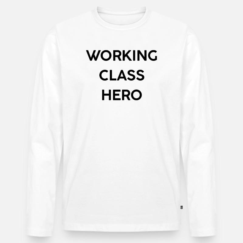 Held der Arbeiterklasse - Männer Premium Bio Langarmshirt - Weiß
