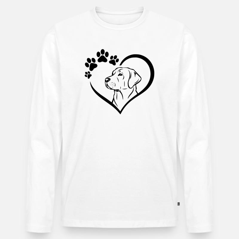 Labrador Retriever Zeichnung - Männer Premium Bio Langarmshirt - Weiß