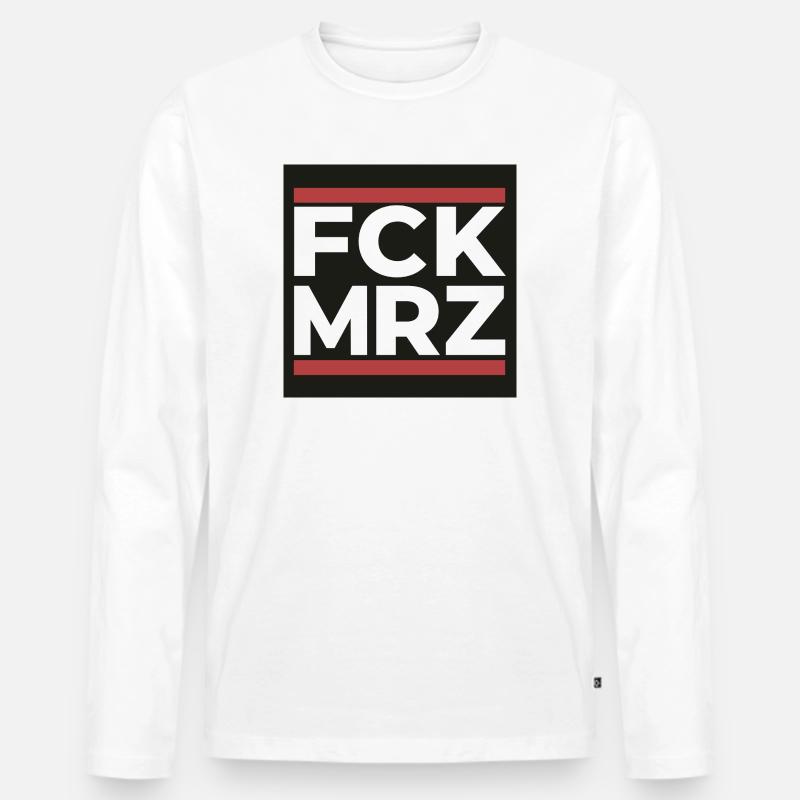 FCK MRZ – Antifaschistisches Statement Shi - Männer Premium Bio Langarmshirt - Weiß