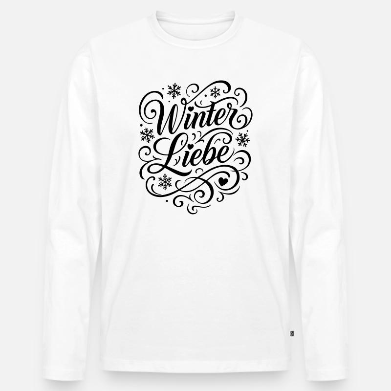 Winter Liebe Spruch - Männer Premium Bio Langarmshirt - Weiß