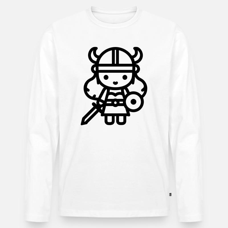 Krieger - Männer Premium Bio Langarmshirt - Weiß