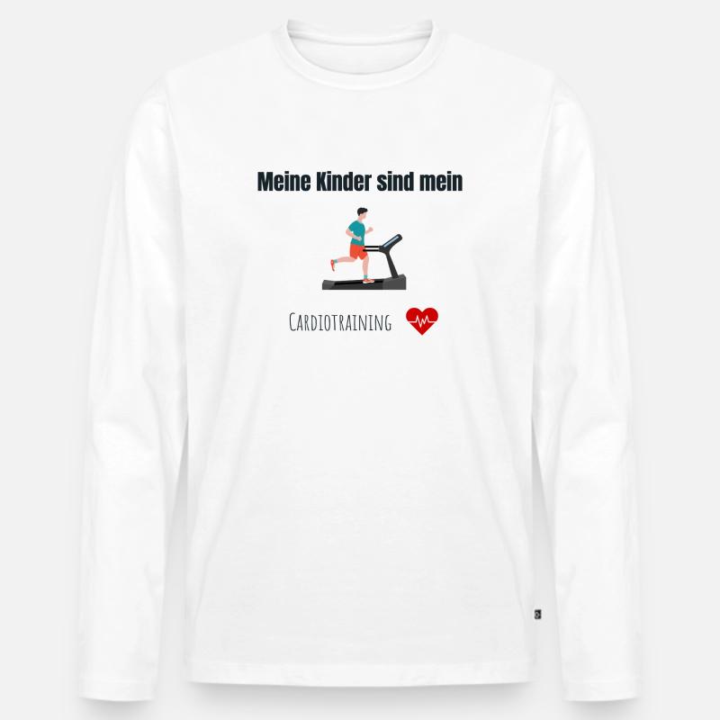 Kinder = Cardiotraining - Männer Premium Bio Langarmshirt - Weiß