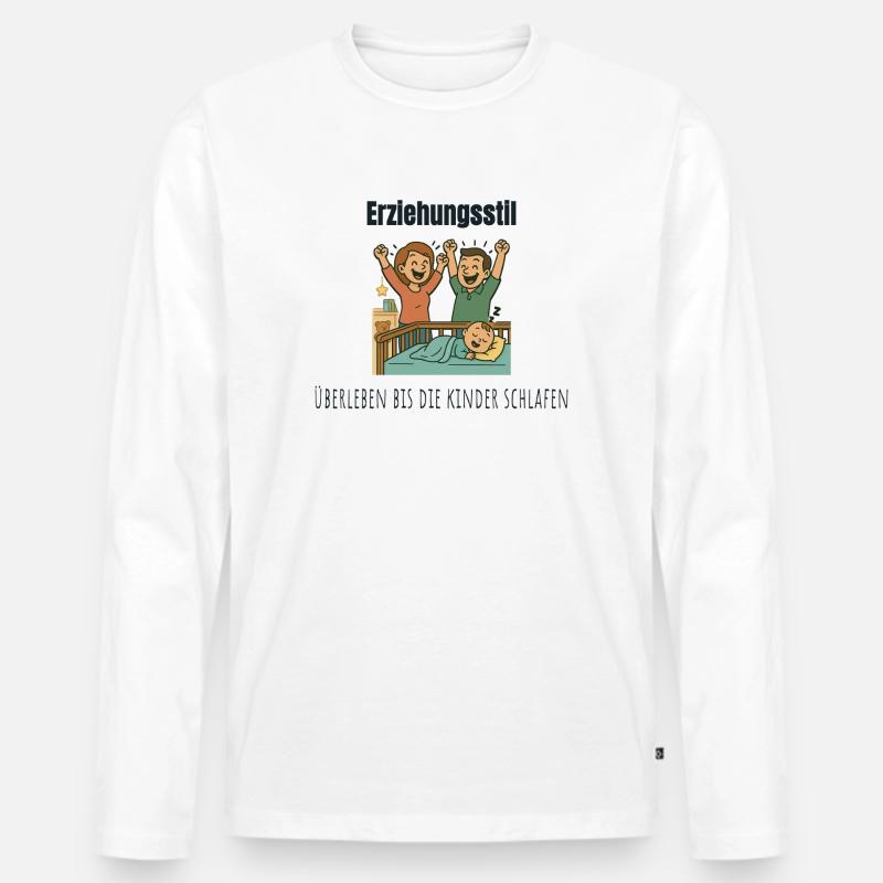 Elternmodus: Überleben - Männer Premium Bio Langarmshirt - Weiß