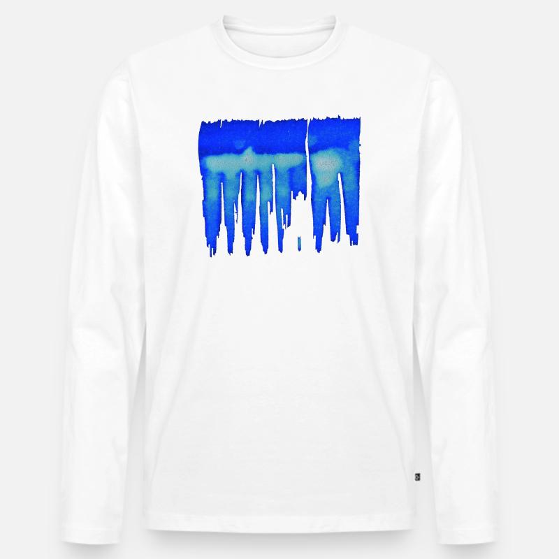 Abstrakt - Blauer Hintergrund - Männer Premium Bio Langarmshirt - Weiß
