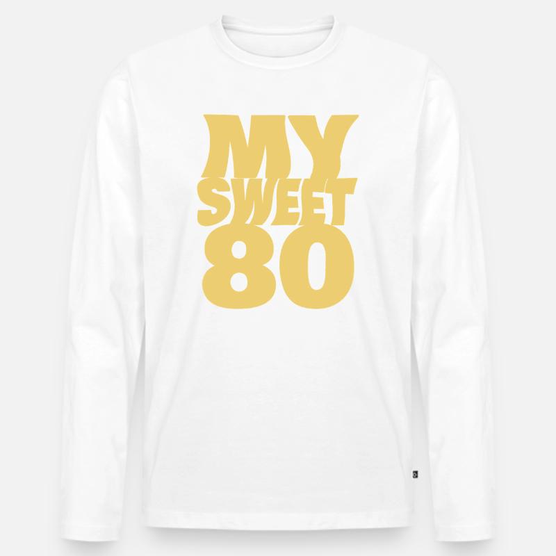 80 - Männer Premium Bio Langarmshirt - Weiß