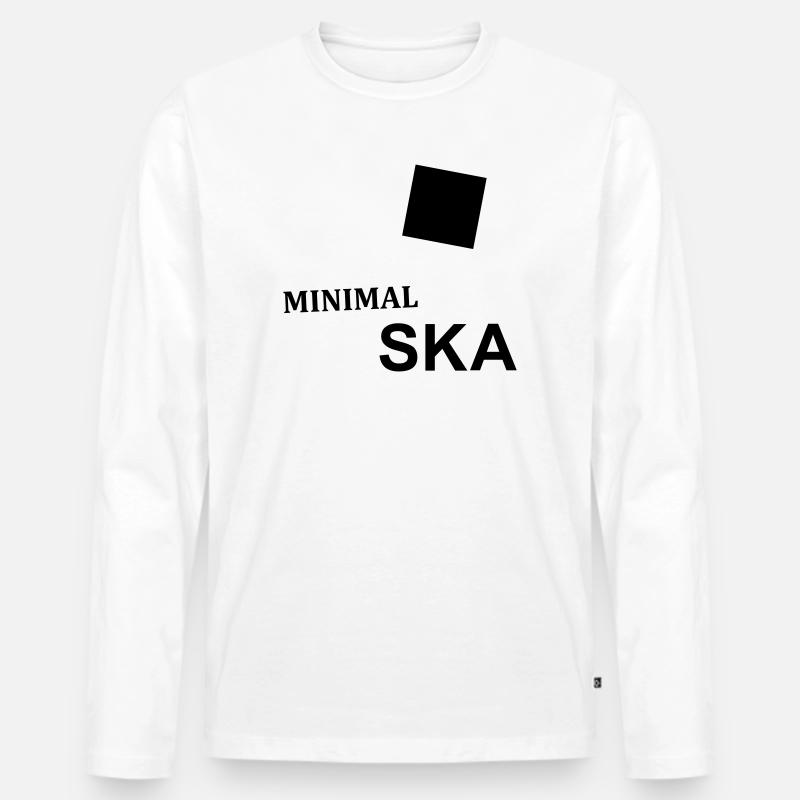 Minimal Ska - Männer Premium Bio Langarmshirt - Weiß