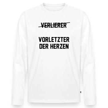 L’avant-dernier des cœurs - T-shirt manches longues Premium bio Homme - blanc - Devant - Nico (187cm)