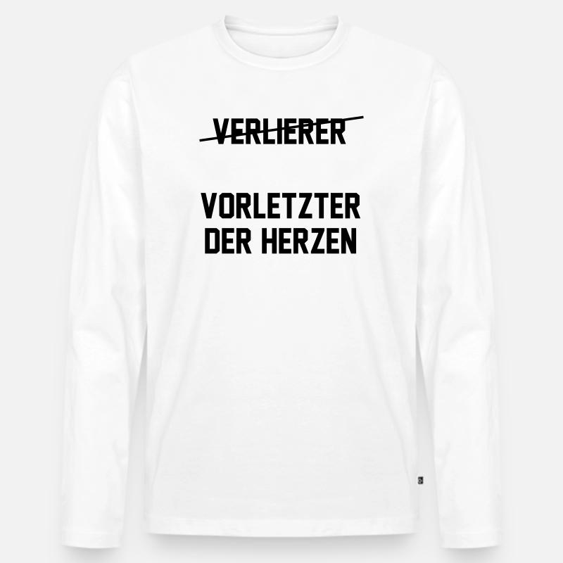 Vorletzter der Herzen - Männer Premium Bio Langarmshirt - Weiß