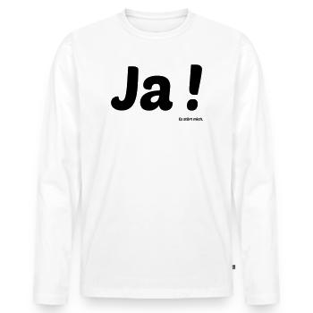 Ja es stoert mich - T-shirt manches longues Premium bio Homme - blanc - Devant - Nico (187cm)