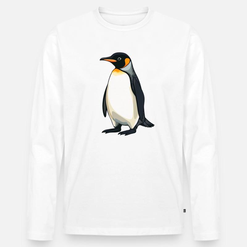 Pinguine Pinguin - Männer Premium Bio Langarmshirt - Weiß