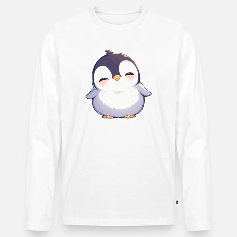 Pinguine Pinguin - Männer Premium Bio Langarmshirt - Weiß
