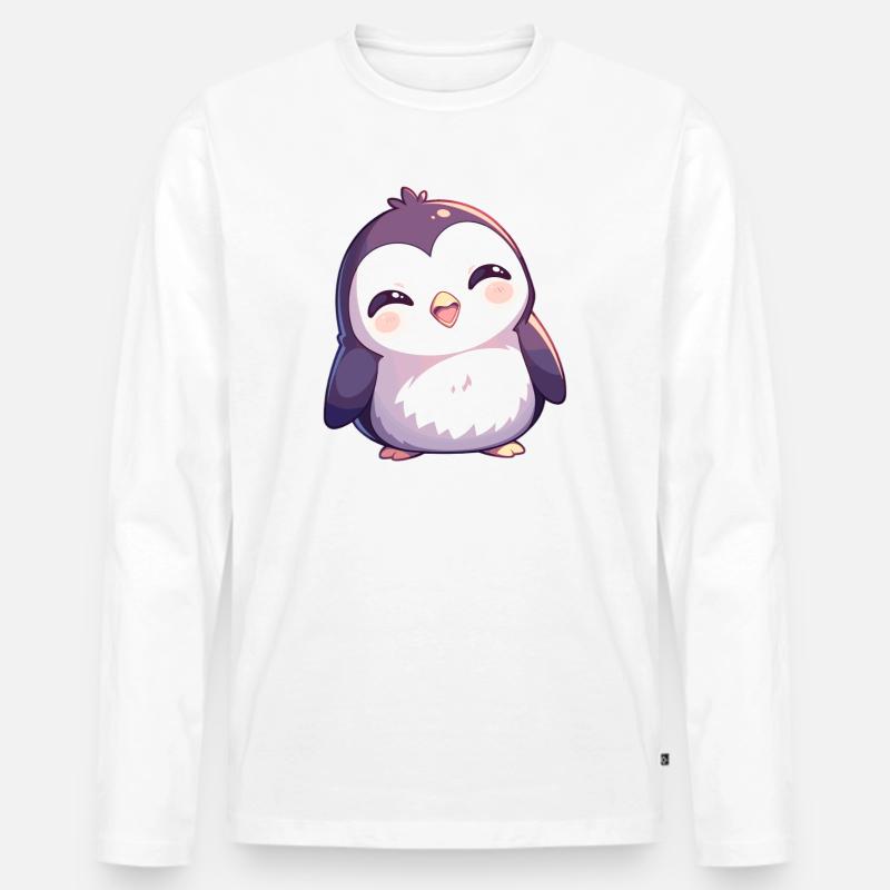 Pinguine Pinguin - Männer Premium Bio Langarmshirt - Weiß