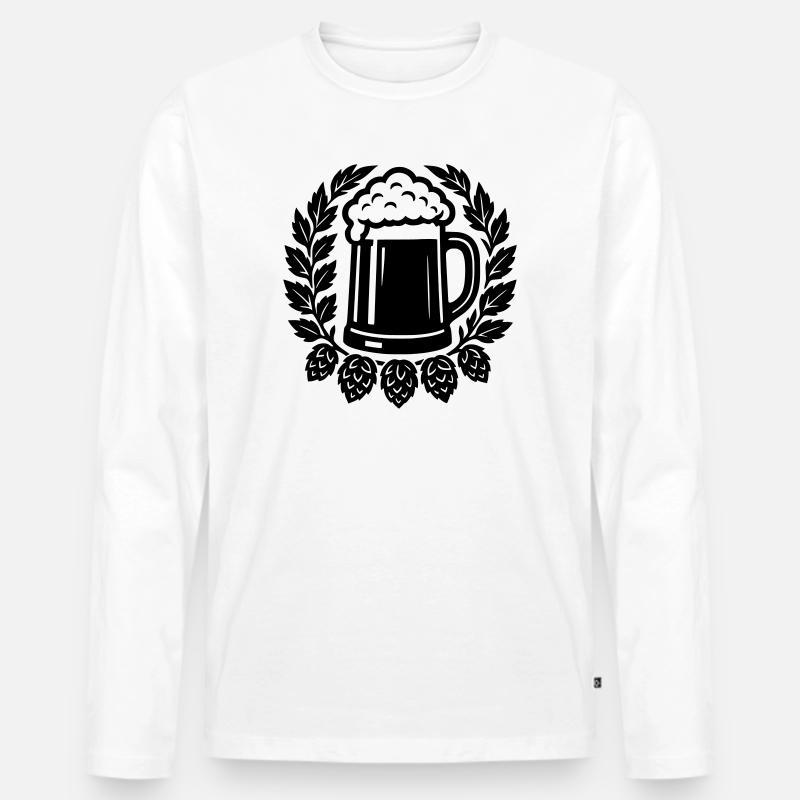 Bahre - Männer Premium Bio Langarmshirt - Weiß