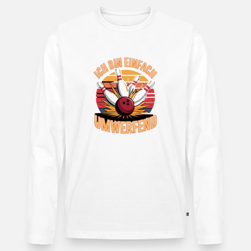 Ich Bin Einfach Umwerfend Bowling Spaß - Männer Premium Bio Langarmshirt - Weiß