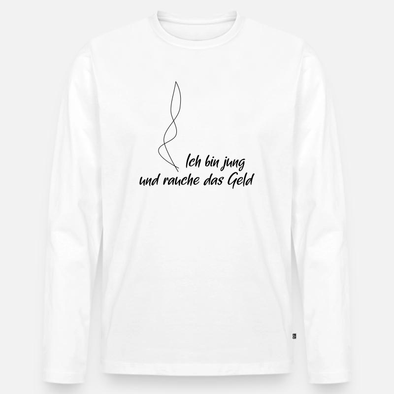 Ich bin jung - Männer Premium Bio Langarmshirt - Weiß