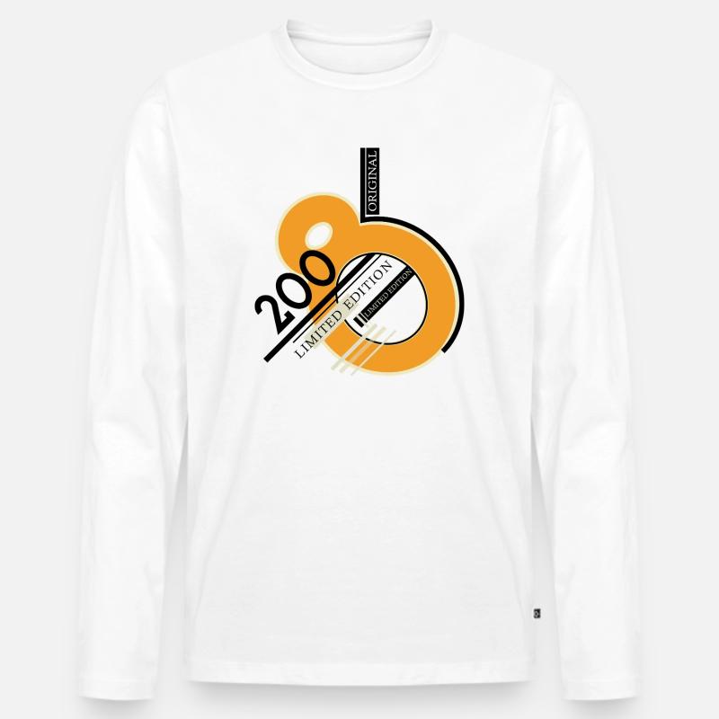 Orangen Ringdesign Limited Edition 2008 - Männer Premium Bio Langarmshirt - Weiß